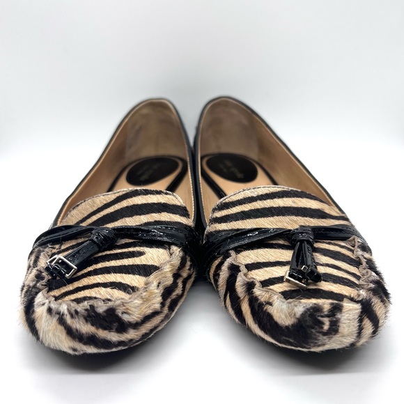 Kate Spade Calf Hair Animal Print Driving Moccasin Loafer - Picture 3 of 15